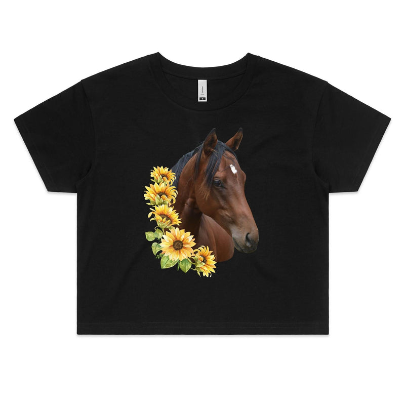 Sunflower Horse AS Colour - Women's Crop Tee Ogo Merch