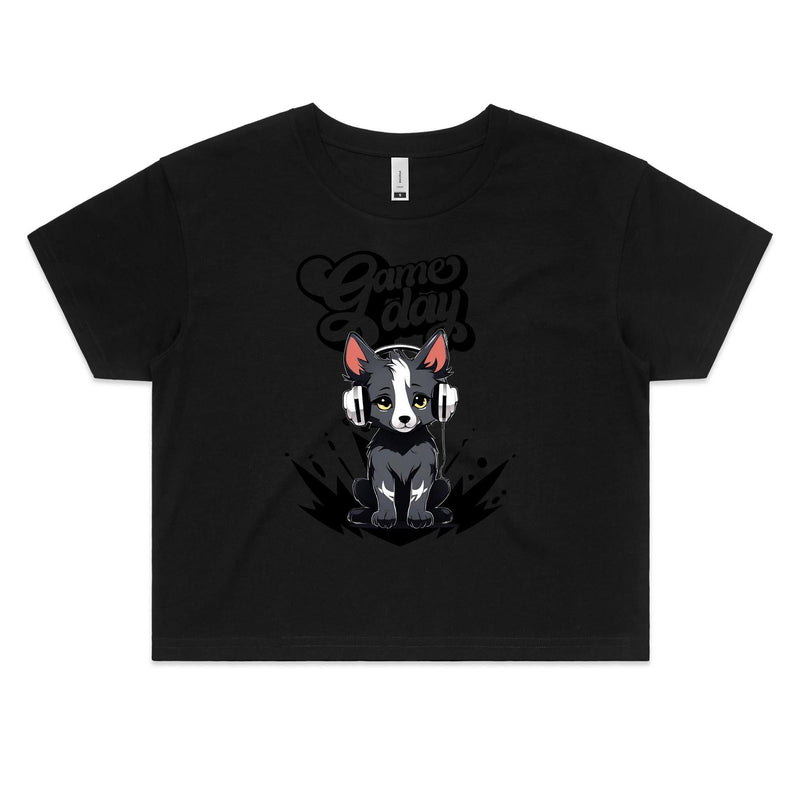 Game Day Pup AS Colour - Women's Crop Tee Ogo Merch