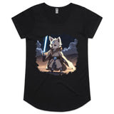 Wolf with Lightsaber AS Colour Mali Womens Scoop Neck Tshirt