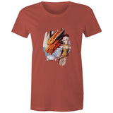 Lady and Pet Dragon AS Colour - Women's Maple Tee