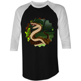 Jungle Snake AS Colour Raglan 3/4 Sleeve TShirt