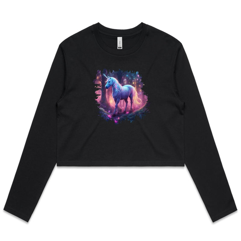 Pretty Unicorn AS Colour Women's Long Sleeve Crop Tee Ogo Merch