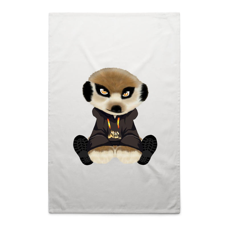 Meerkat in Hoodie AS Colour Tea Towel Ogo Merch