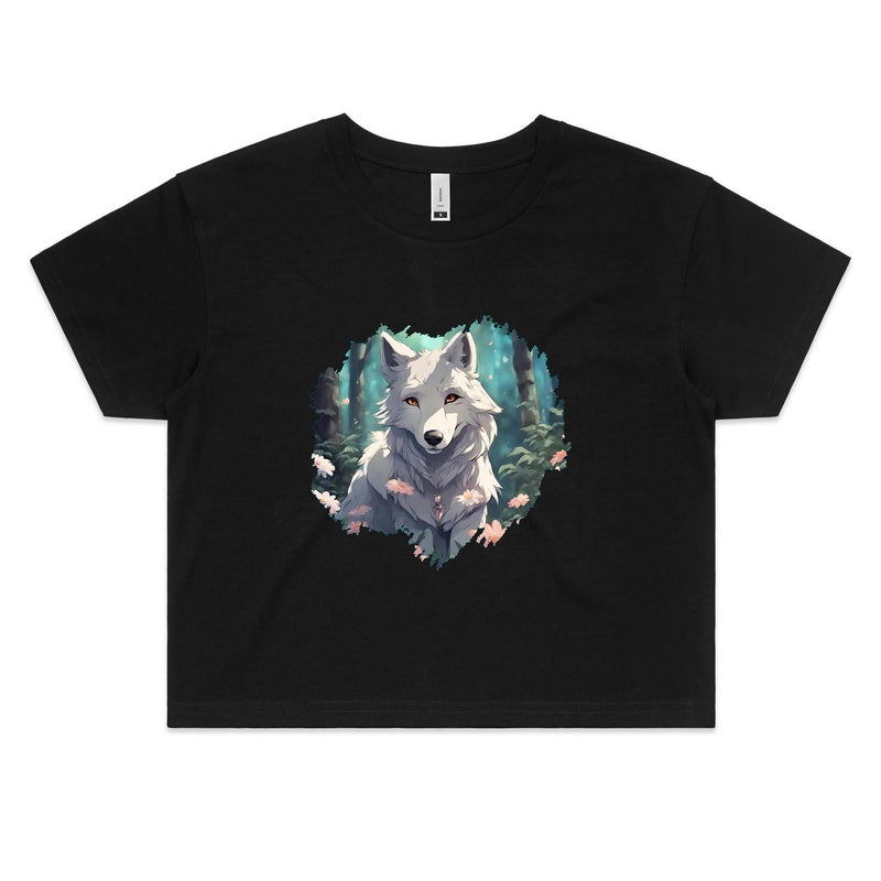 Wolf Print AS Colour Women's Crop Tee Ogo Merch