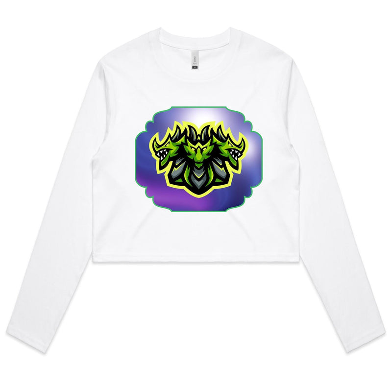 Green Hydra AS Colour Women's Long Sleeve Crop Tee Ogo Merch
