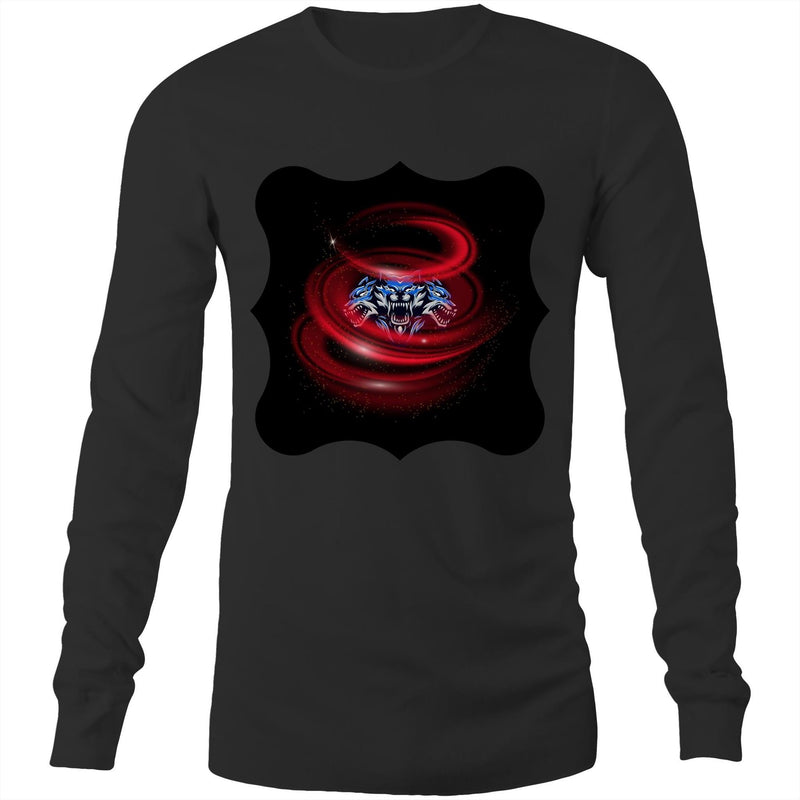 Cerberus Swirl AS Colour Base Mens Long Sleeve TShirt Ogo Merch