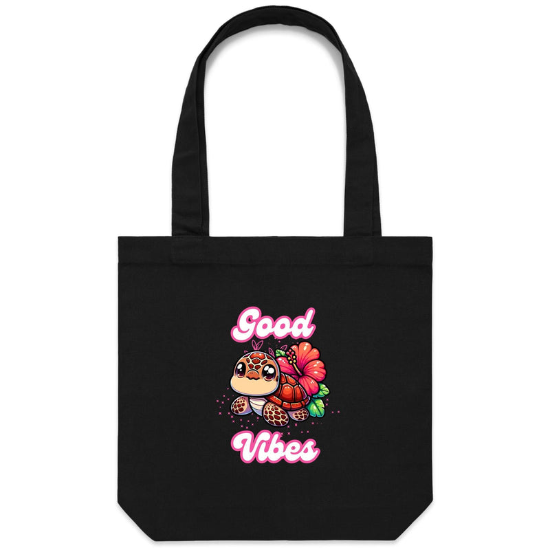 Good Vibes Turtle AS Colour - Carrie - Canvas Tote Bag Ogo Merch