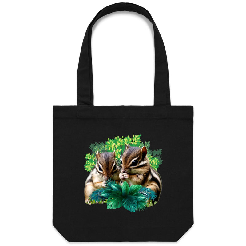 Cute Chipmunks AS Colour - Carrie - Canvas Tote Bag Ogo Merch