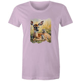 Deer and Meerkats AS Colour - Women's Maple Tee