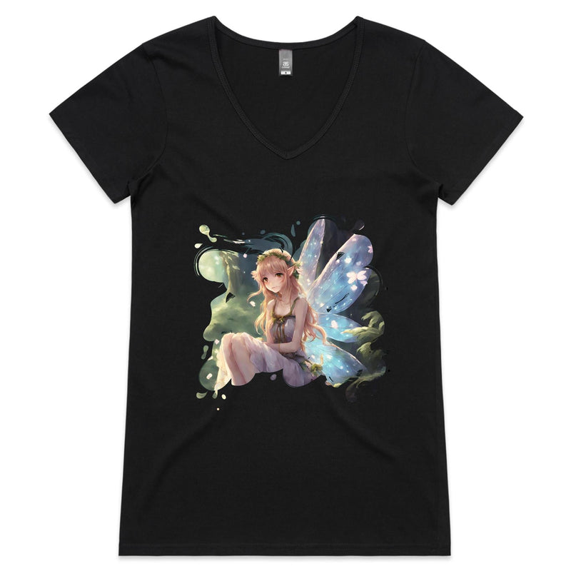 Fairy AS Colour Bevel Womens VNeck TShirt Ogo Merch
