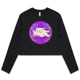 Shining Nine Tailed Fox Women's Long Sleeve Crop Tee