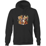 Baby Tigers AS Colour Stencil - Pocket Hoodie Sweatshirt