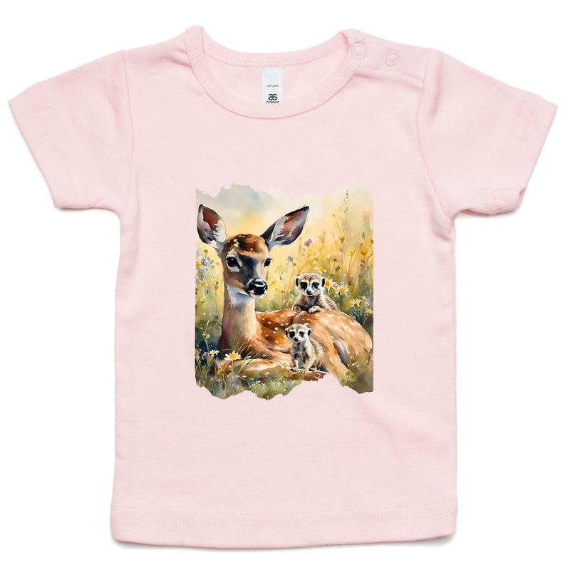 Deer and Meerkats AS Colour - Infant Wee Tee Ogo Merch