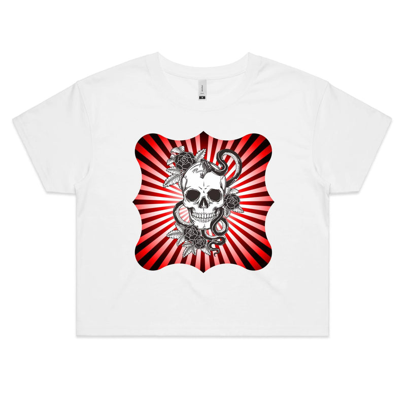 Snake and Skull AS Colour Women's Crop Tee Ogo Merch