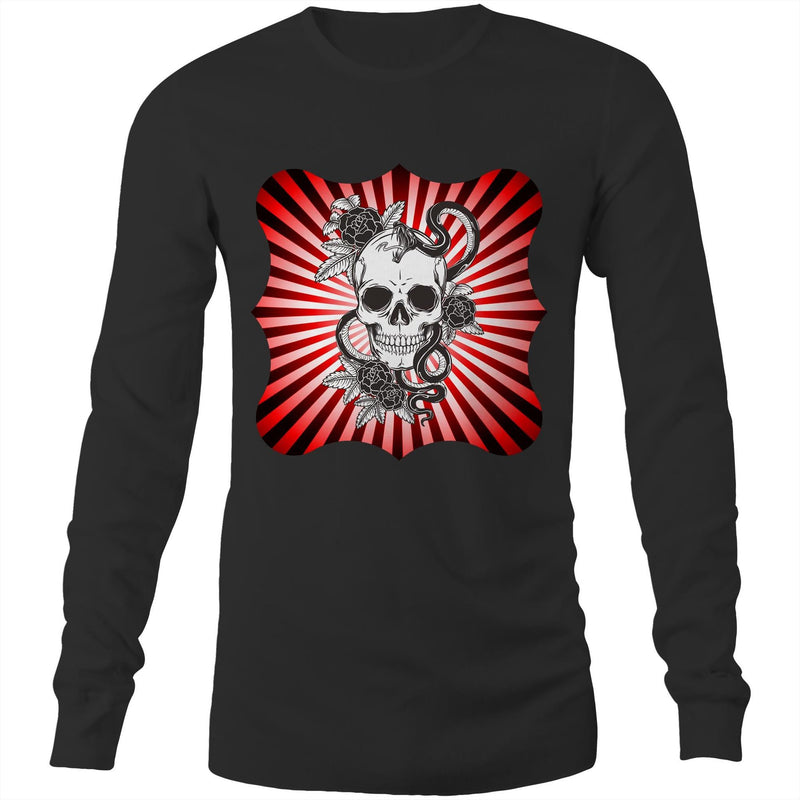 Snake and Skull AS Colour Base Mens Long Sleeve TShirt Ogo Merch