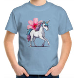 Unicorn and Flower AS Colour Kids Youth T-Shirt