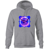 Eagle in Swirl AS Colour Stencil - Pocket Hoodie Sweatshirt