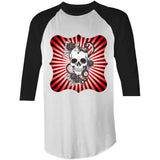 Snake and Skull AS Colour Raglan 3/4 Sleeve TShirt