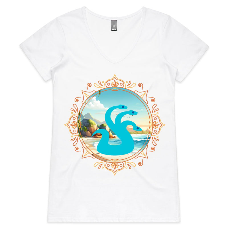 Beach Hydra AS Colour Bevel Womens VNeck TShirt Ogo Merch