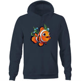 Clown Fish AS Colour Stencil - Pocket Hoodie Sweatshirt