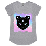 Psychic Cat AS Colour Mali Womens Scoop Neck TShirt