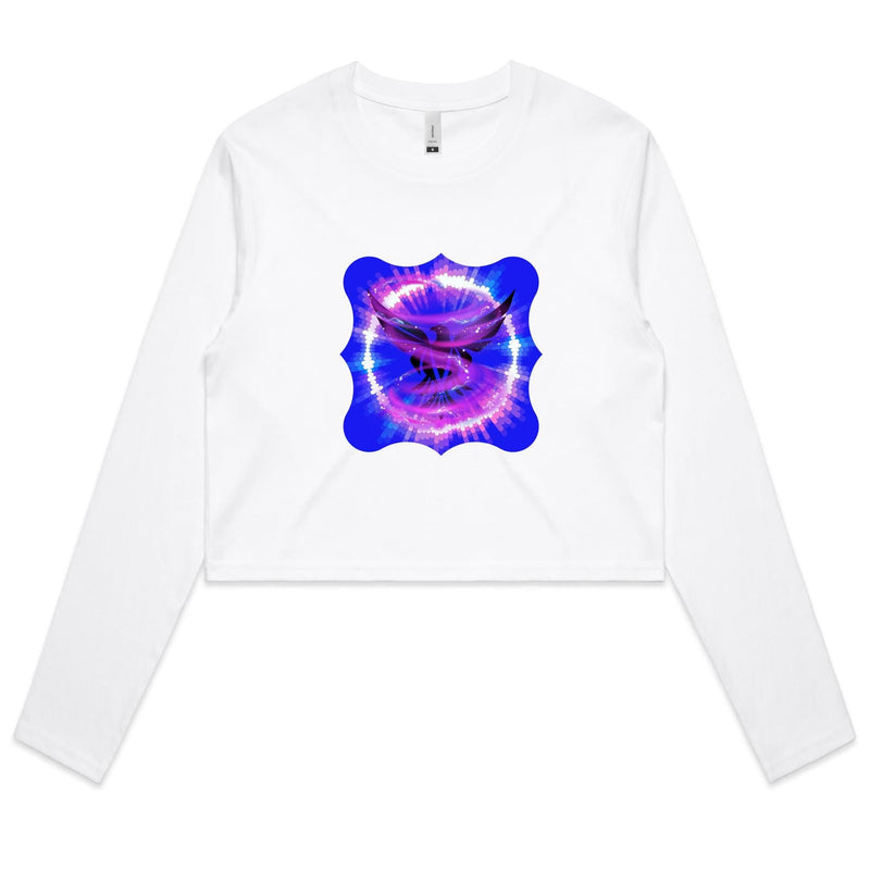 Eagle in Swirl AS Colour - Women's Long Sleeve Crop Tee Ogo Merch
