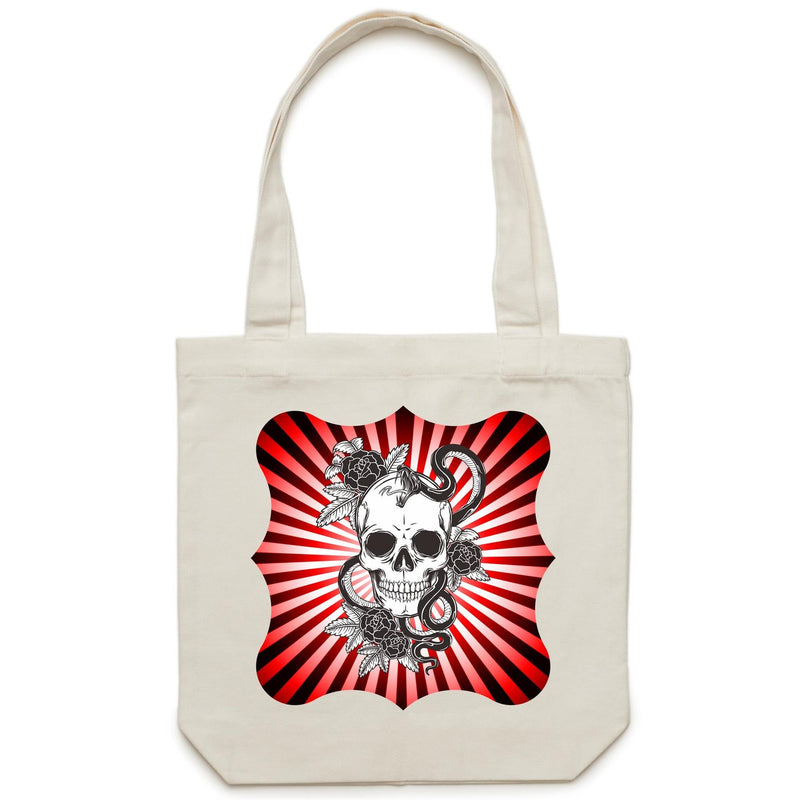 Snake and Skull AS Colour Carrie Canvas Tote Bag Ogo Merch
