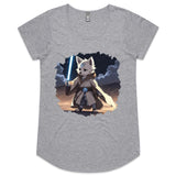 Wolf with Lightsaber AS Colour Mali Womens Scoop Neck Tshirt