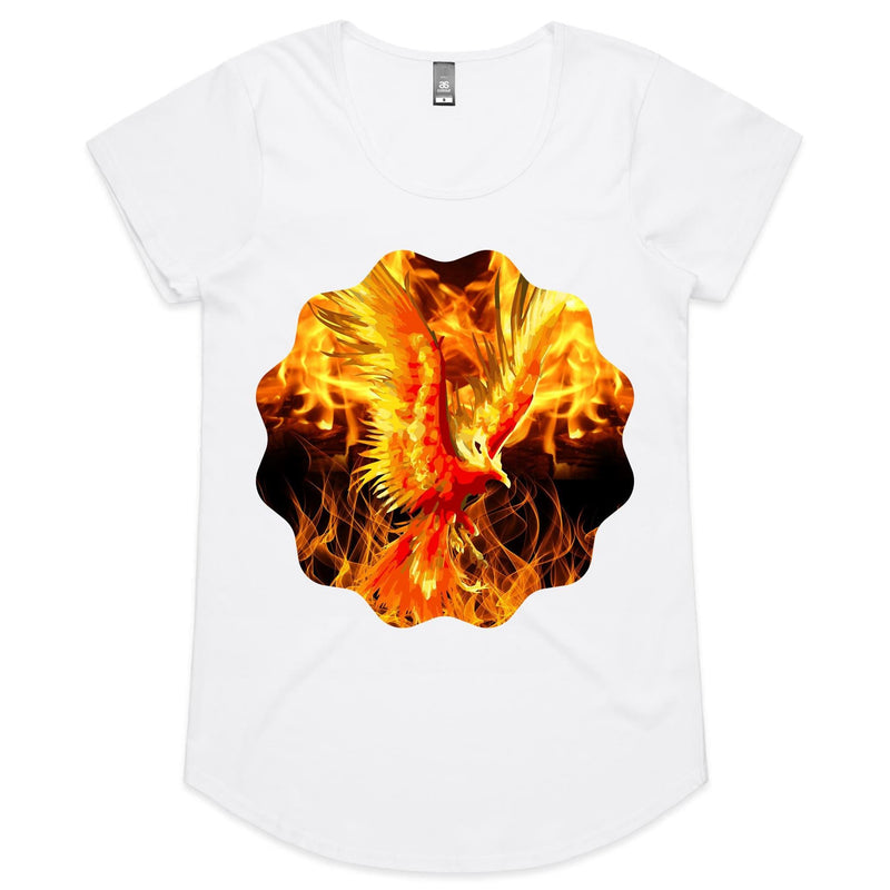Flaming Phoenix AS Colour Mali Womens Scoop Neck Tshirt Ogo Merch