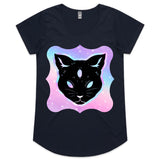 Psychic Cat AS Colour Mali Womens Scoop Neck TShirt