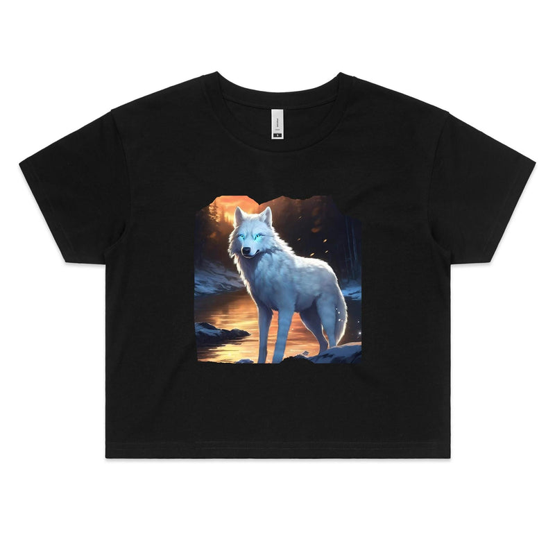 White Wolf AS Colour - Women's Crop Tee Ogo Merch