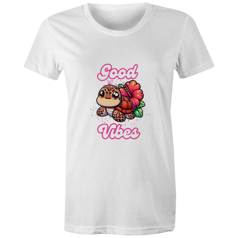 Good Vibes Turtle AS Colour - Women's Maple Tee Ogo Merch