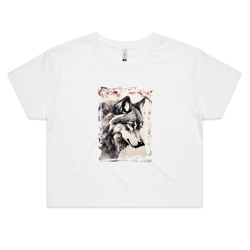 Wolf and Flowers AS Colour Women's Crop Tee Ogo Merch