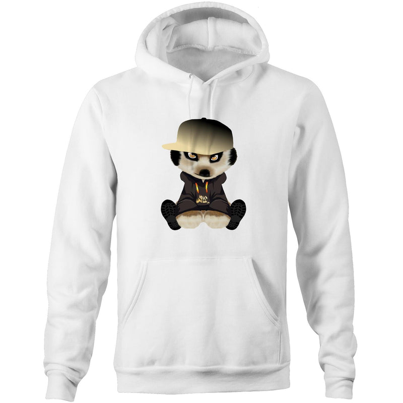 Meerkat in Cap AS Colour Stencil - Pocket Hoodie Sweatshirt Ogo Merch