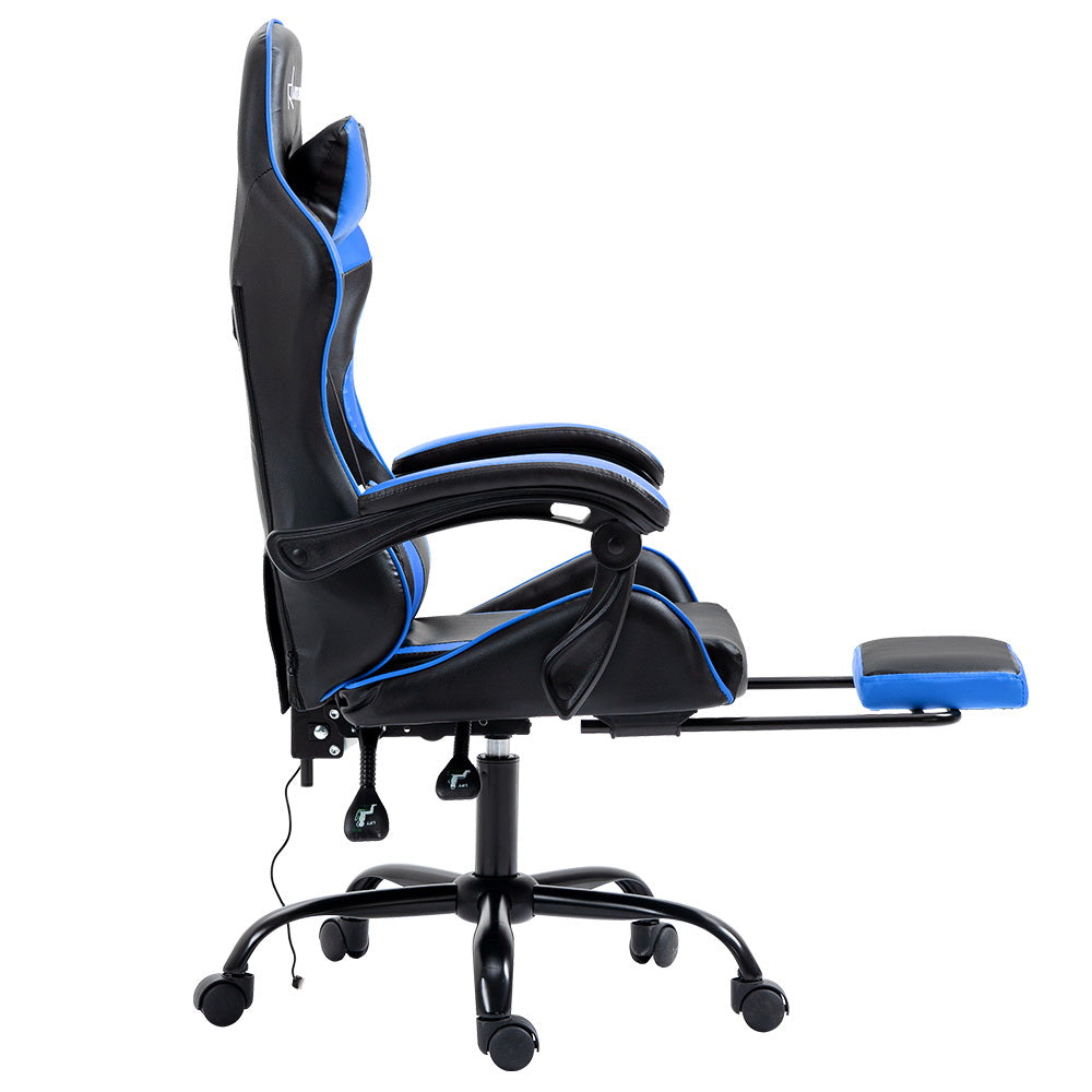 Artiss Gaming Chairs Massage Racing Recliner Leather Office Chair Footrest
