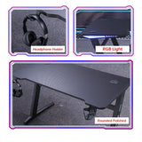 140cm RGB Embeded Gaming Desk -L-Shaped Black