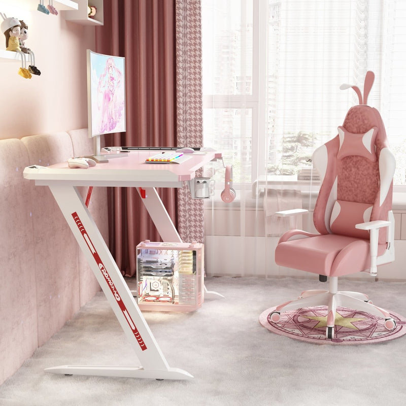 140cm RGB Gaming Desk -Pink Dropshipzone