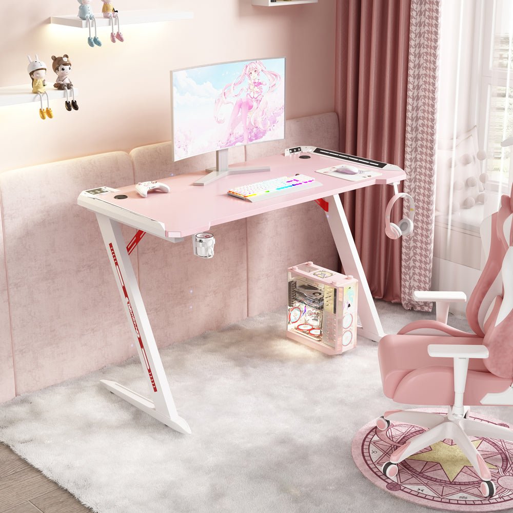 140cm RGB Gaming Desk -Pink