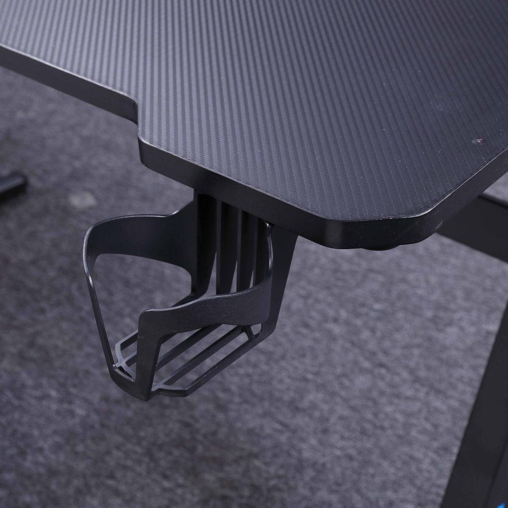 140cm RGB Embeded Gaming Desk -Led Lights Z-Shaped Black