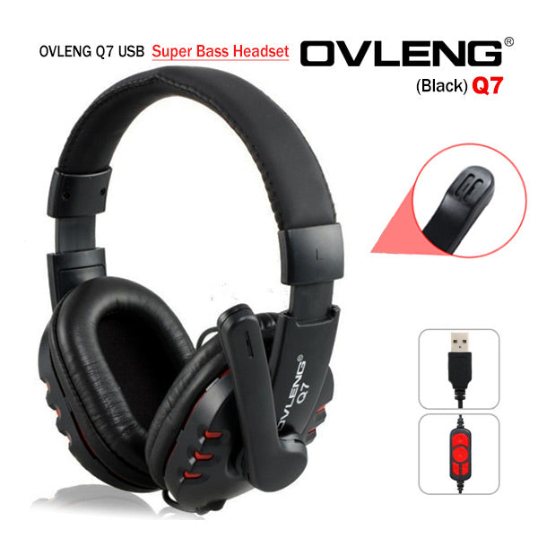 OVLENG Q7 USB Computer Headphones with Mic and Volume Control Dropshipzone