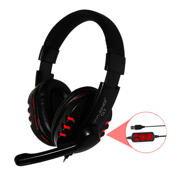 OVLENG Q7 USB Computer Headphones with Mic and Volume Control