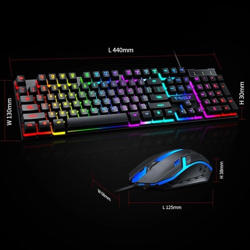 T-Wolf TF800 RGB Gaming Keyboard/Mouse/Headphone/Mouse Pad Set