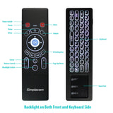 Simplecom RT250 Rechargeable 2.4GHz Wireless Remote Air Mouse Keyboard with Touch Pad and Backlight