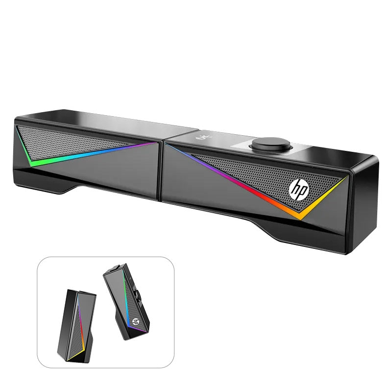 HP DHE-6005 Wired RGB Gaming Surround Soundbar Stereo Speaker Dropshipzone